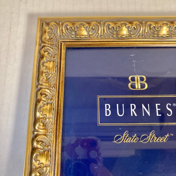 Vintage Art Deco Gold Tone Wood Leaves Picture Frame 5X7" Photo Ornate Burnes - Picture 3 of 12